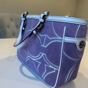 VERY RARE COACH RETIRED GALLERY TOTE LILAC SUEDE